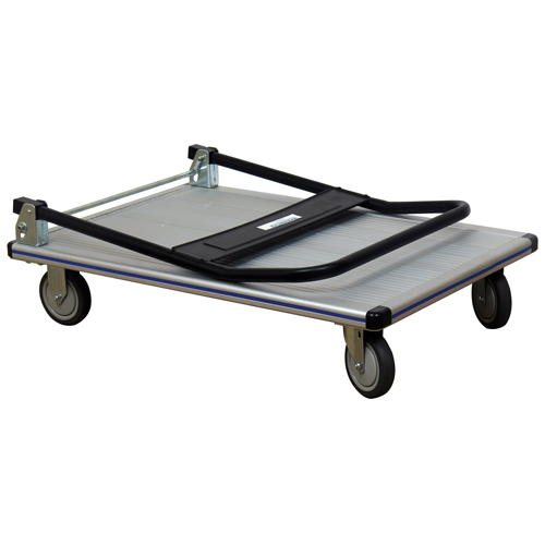 Folding Handle Platform Truck, Aluminum, 550 lbs., 35-1/2" L x 24" W, 35-1/2" High Duraquip Inc