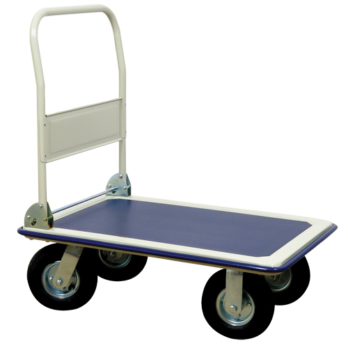 Folding Handle Platform Truck, Steel, 660 lbs., 35" L x 23" W, 43.5" High Duraquip Inc