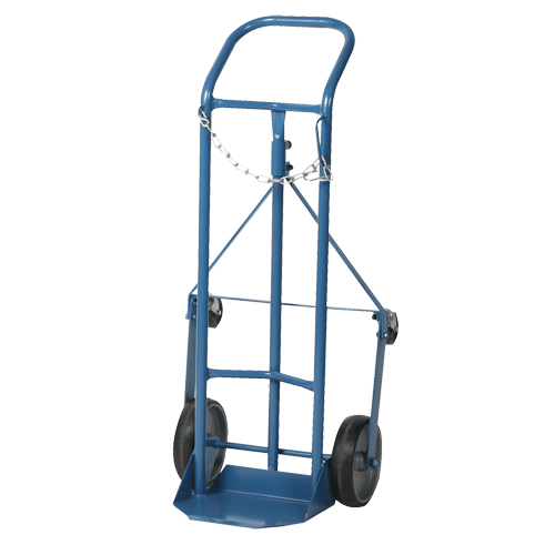 Chariot professionnel CC-1 pour bouteille de gaz, Roues Caoutchouc moul&eacute;, Base de 9" la x 7-1/4" lo, 250 lb Duraquip Inc