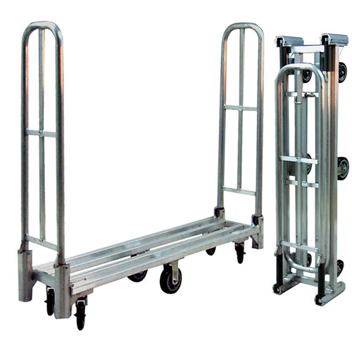 Aluminum U-Boat Folding Utility Cart, 16" W x 60" L, 1500 lbs. Cap., Polyurethane Wheels Duraquip Inc