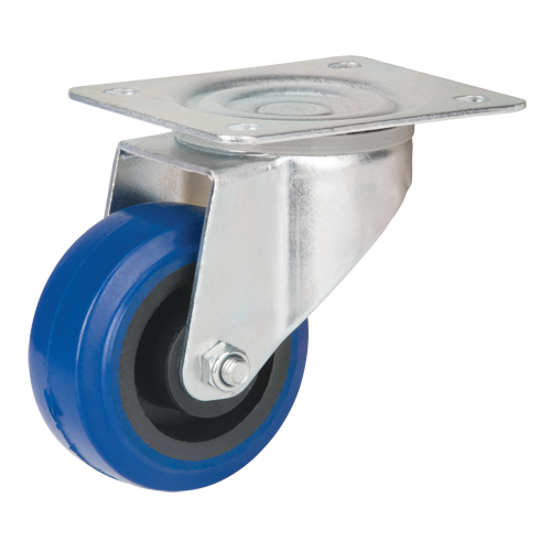 Blue Caster, Swivel, 3" (76 mm), Rubber, 285 lbs. (129 kg.) Duraquip Inc