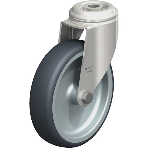 Roulette en &eacute;lastom&egrave;re thermoplastique acier inoxydable, Pivotant, Diam&egrave;tre 5" (127 mm), Capacit&eacute; 265 lb (120 kg) Duraquip Inc