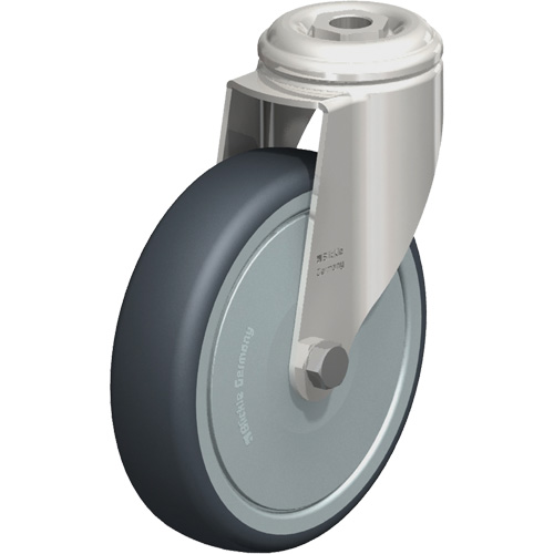 Roulette en &eacute;lastom&egrave;re thermoplastique acier inoxydable, Pivotant, Diam&egrave;tre 5" (127 mm), Capacit&eacute; 265 lb (120 kg) Duraquip Inc