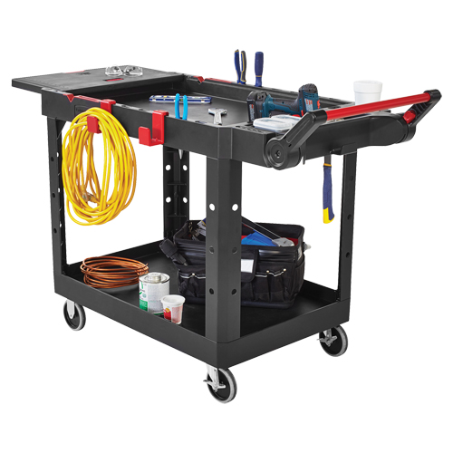 Heavy-Duty Adaptable Utility Cart, 2 Tiers, 17-3/4" x 36" x 46-1/5", 500 lbs. Capacity Duraquip Inc