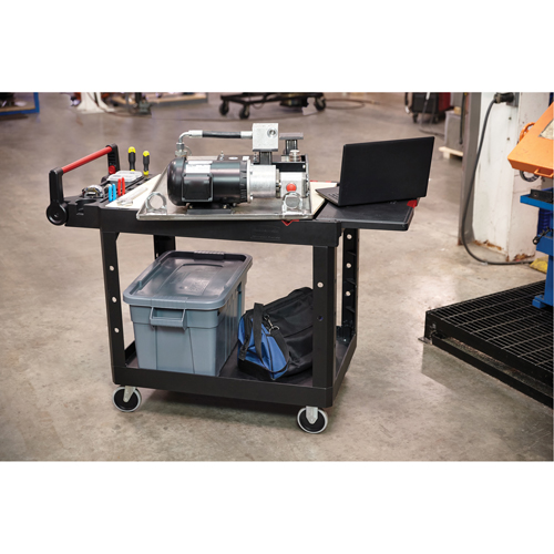 Heavy-Duty Adaptable Utility Cart, 2 Tiers, 17-3/4" x 36" x 46-1/5", 500 lbs. Capacity Duraquip Inc