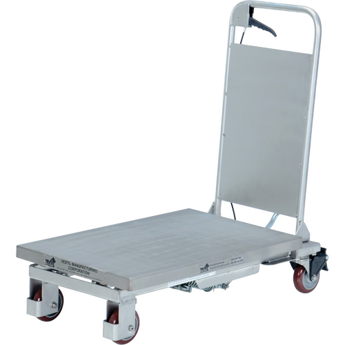 Manual Hydraulic Scissor Lift Table, 27-1/2" L x 17-5/8" W, Partial Stainless Steel, 400 lbs. Capacity Duraquip Inc