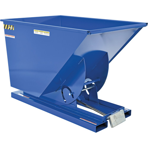 Self-Dumping Hopper, Steel, 1 cu.yd., Blue Duraquip Inc