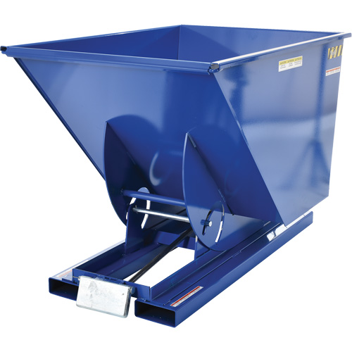 Self-Dumping Hopper, Steel, 1 cu.yd., Blue Duraquip Inc