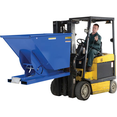 Self-Dumping Hopper, Steel, 1-1/2 cu.yd., Blue Duraquip Inc