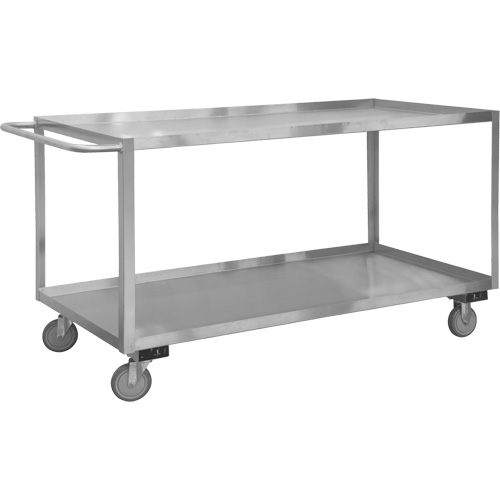 Industrial Grade Shelf Cart, 2 Tiers, 18-1/8" W x 42" H x 35" D, 1200 lbs. Capacity Duraquip Inc