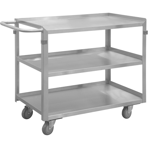 Chariot avec tablettes de calibre industriel, 3 Tiers, 16-3/4" la x 34" h x 30-7/16" p, Capacit&eacute; 600 lb Duraquip Inc