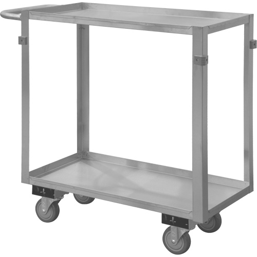 Chariot avec tablettes de calibre industriel, 2 Tiers, 22-1/2" la x 34" h x 42-7/16" p, Capacit&eacute; 600 lb Duraquip Inc