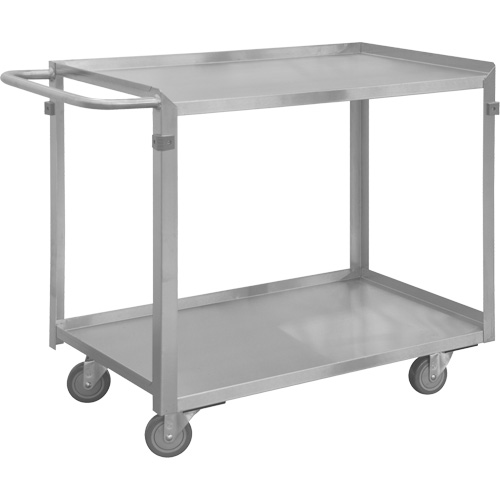 Chariot avec tablettes de calibre industriel, 2 Tiers, 16-3/4" la x 34" h x 36-7/16" p, Capacit&eacute; 600 lb Duraquip Inc