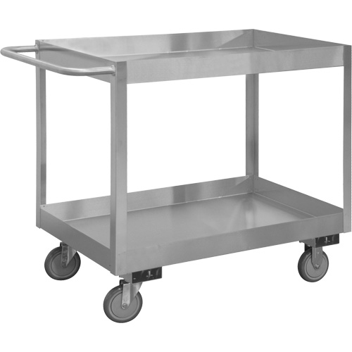 Chariot avec tablettes de calibre industriel, 2 Tiers, 24-1/8" la x 35" h x 42" p, Capacit&eacute; 1200 lb Duraquip Inc