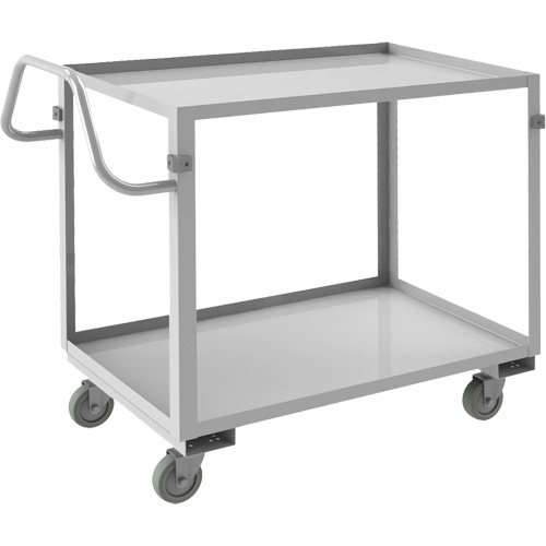 Industrial Grade Shelf Cart, 2 Tiers, 22-1/2" W x 36-1/2" H x 42-7/16" D, 600 lbs. Capacity Duraquip Inc