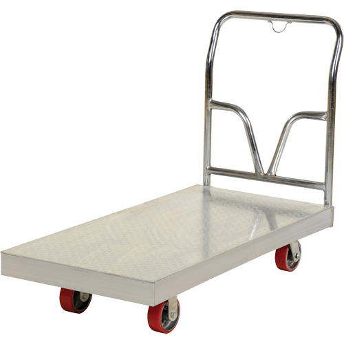 Aluminum Sheet Deck Platform Truck, 24" W x 48" L, 3600 lbs. Cap., Polyurethane Wheels Duraquip Inc