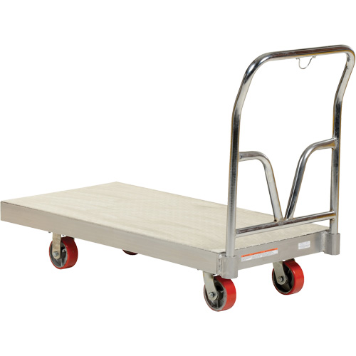 Aluminum Sheet Deck Platform Truck, 24" W x 48" L, 3600 lbs. Cap., Polyurethane Wheels Duraquip Inc