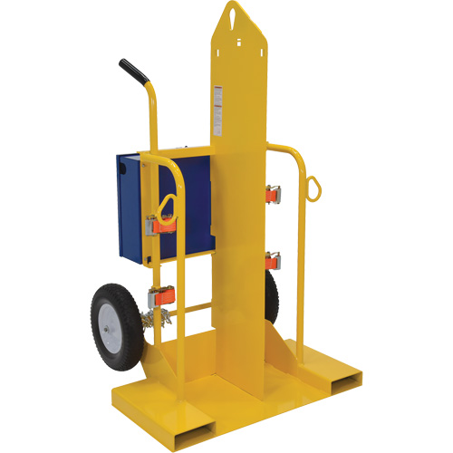 Welding Cylinder Torch Cart, Foam-Filled Wheels, 24" W x 19-1/2" L Base, 500 lbs. Duraquip Inc