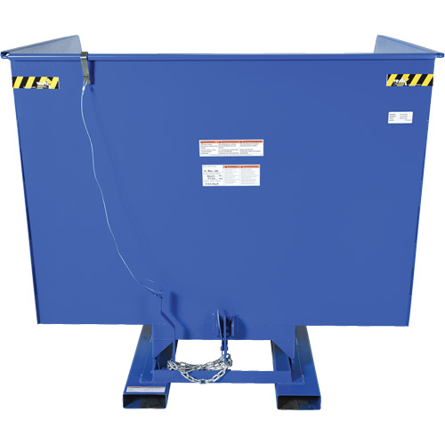 Self-Dumping Hopper, Steel, 4 cu.yd., Blue Duraquip Inc