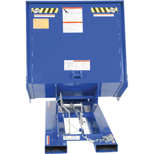 Open Sided Hopper, Steel, 1 cu.yd., Blue Duraquip Inc