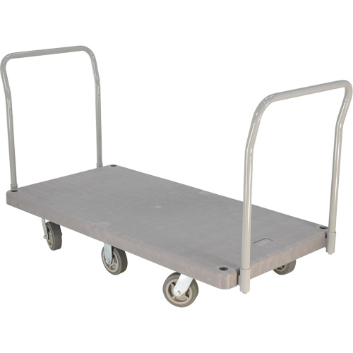 Heavy Duty Plastic Platform Truck, 60" L x 30" W, 3000 lbs. Cap., Polyurethane Wheels Duraquip Inc