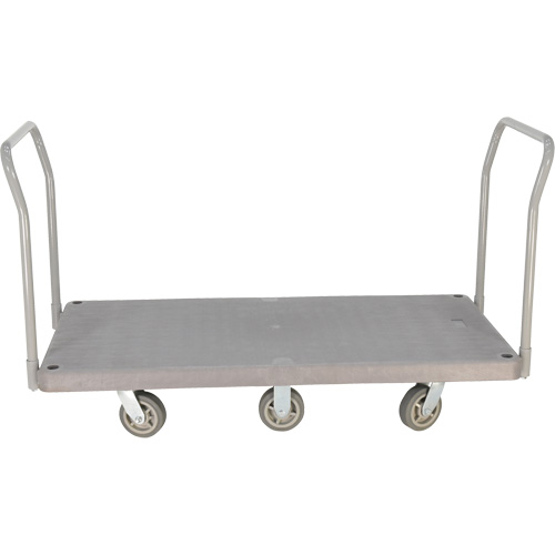 Heavy Duty Plastic Platform Truck, 60" L x 30" W, 3000 lbs. Cap., Polyurethane Wheels Duraquip Inc