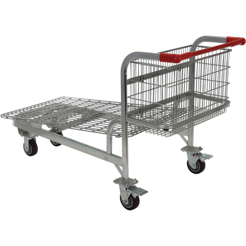 Nestable Wire Cart, Steel, 28-3/4" x 37-1/16" x 59-5/8", 275 lbs. Capacity Duraquip Inc