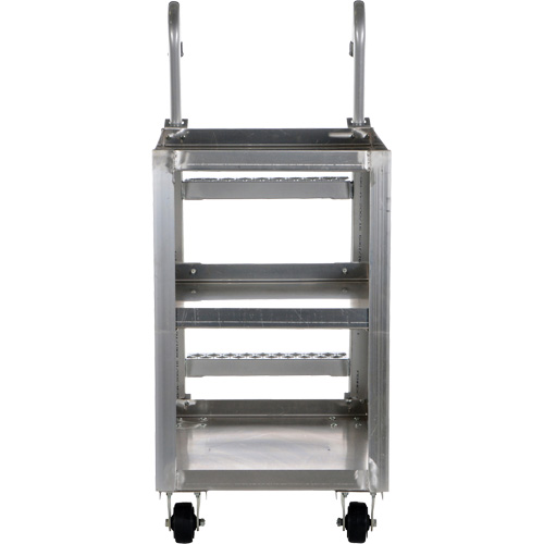 Stockpicker Truck, Aluminum, 21-7/8" W x 40" D, 3 Shelves, 660 lbs. Capacity Duraquip Inc