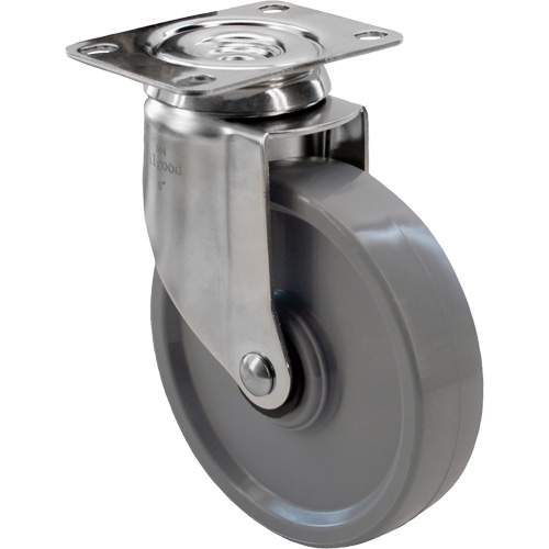 2309 Caster, Swivel, 4" (101.6 mm), Envirothane Grey, 350 lbs. (158.8 kg.) Duraquip Inc