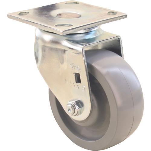 Max9 Directional & Wheel iLock Caster, Swivel with Brake, 6" (152.4 mm), Envirothane Grey-WOW, 1100 lbs. (498.95 kg.) Duraquip Inc