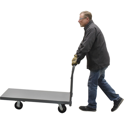 Platform Truck, 48" L x 24" W, 2000 lbs. Capacity, Rubber Casters Duraquip Inc