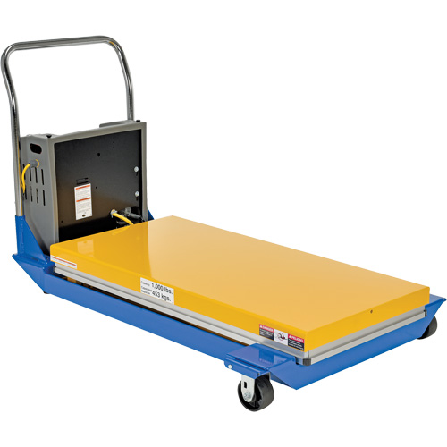 DC Powered & Manual Scissor Lift Table, Steel, 48" L x 24" W, 1000 lbs. Capacity Duraquip Inc