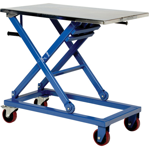 Manual Scissor Lift Table, 37" L x 23-1/2" W, Steel, 660 lbs. Capacity Duraquip Inc