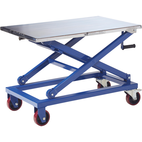 Manual Scissor Lift Table, 37" L x 23-1/2" W, Steel, 660 lbs. Capacity Duraquip Inc