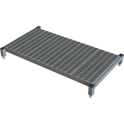 Adjustable Height One-Step Work Platform, 24" W x 48" D, 800 lbs. Capacity, All-Welded Duraquip Inc
