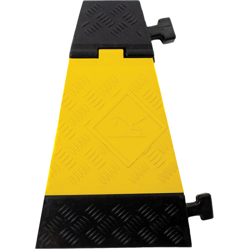 Powerhouse Heavy-Duty Left Turn Cable Protector, 3 Channels, 12" L x 19.75" W x 3" H Duraquip Inc