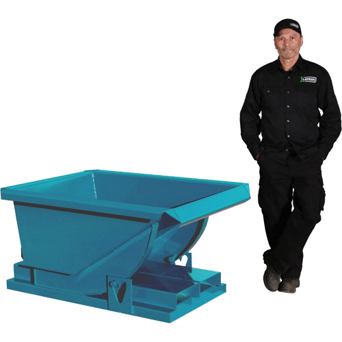 Conteneur autobasculeur extra robuste, Acier, 1/3 vg³, Bleu Duraquip Inc