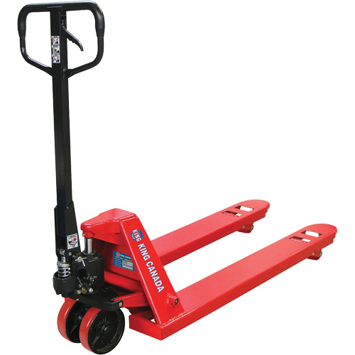 Pallet Truck with Polyurethane Wheels, Steel, 48" L x 27" W, 5500 lbs. Capacity Duraquip Inc