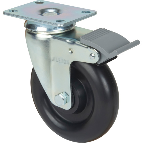 Roulette, Pivotant avec frein, 5" (127 mm), Polyol&eacute;fine, 250 lb (113,4 kg) Duraquip Inc