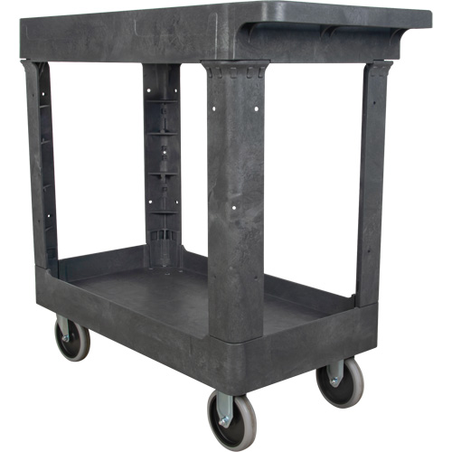 Utility Service Cart, 2 Tiers, 16-1/2" x 32-1/2" x 34-1/2", 550 lbs. Capacity Duraquip Inc