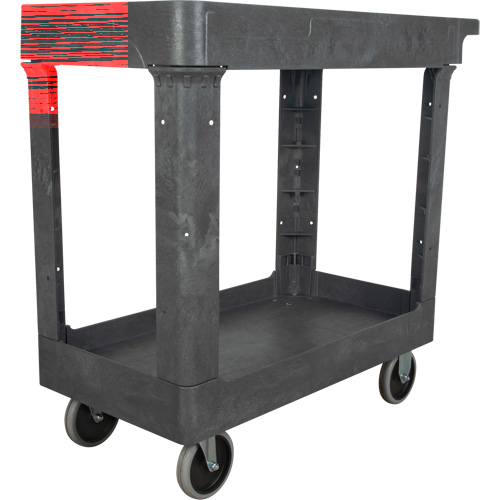 Utility Service Cart, 2 Tiers, 16-1/2" x 32-1/2" x 34-1/2", 550 lbs. Capacity Duraquip Inc