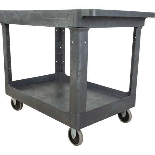 Utility Service Cart, 2 Tiers, 24-5/8" x 32-1/2" x 40", 550 lbs. Capacity Duraquip Inc