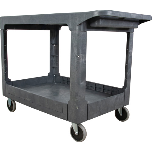 Chariot utilitaire pour l'entretien avec tablette plate, 2 tiers, 25-1/4" x 32-1/4" x 44", Capacit&eacute; 550 lb Duraquip Inc