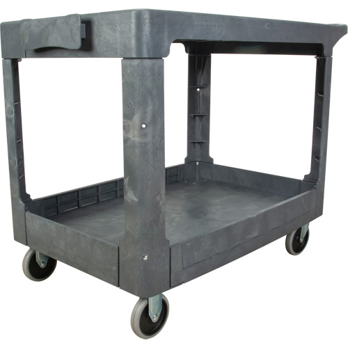 Chariot utilitaire pour l'entretien avec tablette plate, 2 tiers, 25-1/4" x 32-1/4" x 44", Capacit&eacute; 550 lb Duraquip Inc