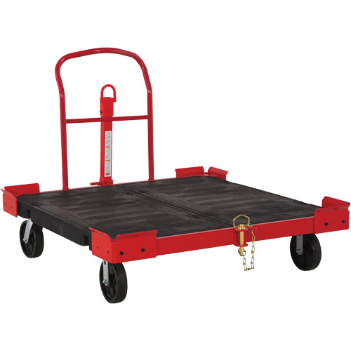 Chariot remorquable pour palettes, 54-1/2" lo x 51" la, 2500 lb cap, Roues Polyol&eacute;fine Duraquip Inc