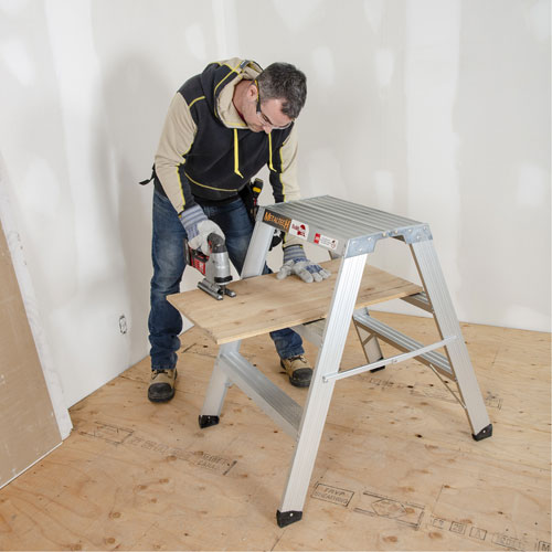 Portable Work-Stand Saw Horse, Aluminum Frame, 12-1/4" D x 36" H Duraquip Inc