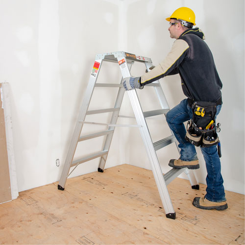 Portable Work-Stand Saw Horse, Aluminum Frame, 12-1/4" D x 56" H Duraquip Inc