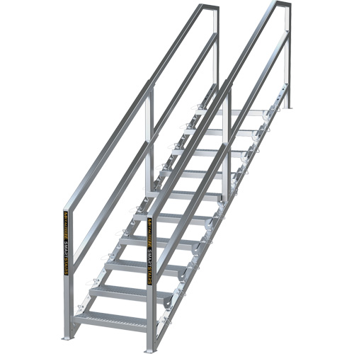 SmartStairs 6-10 Steps Modular Construction Stair System, 75" H Duraquip Inc