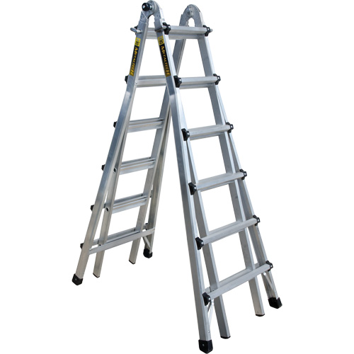 Telescoping Multi-Position Ladder, Aluminum, 300 lbs. Duraquip Inc