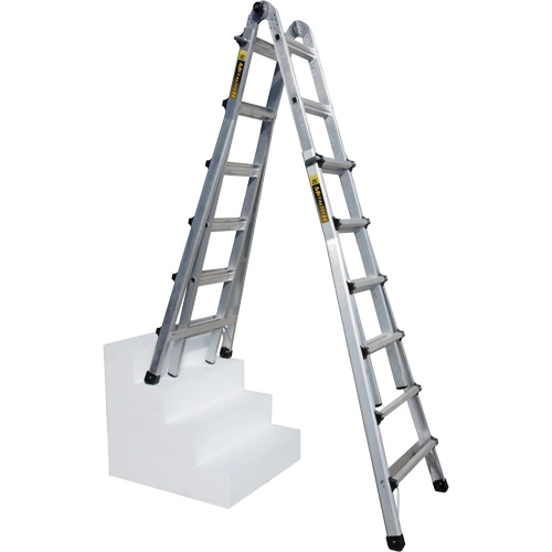Telescoping Multi-Position Ladder, Aluminum, 300 lbs. Duraquip Inc